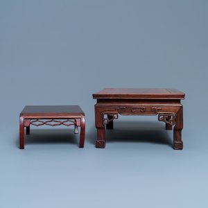 Vijf Chinese houten sokkels, 19/20e eeuw — foto 5