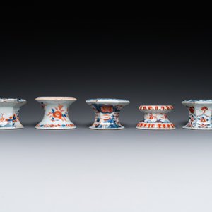 Vijf Chinese Imari-stijl zoutvaten, Kangxi/Qianlong — foto 4