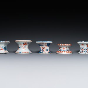 Vijf Chinese Imari-stijl zoutvaten, Kangxi/Qianlong — foto 5