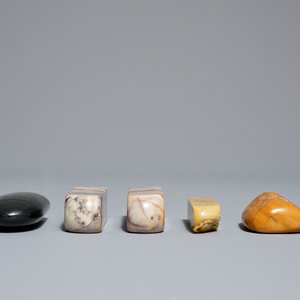 Vijf Chinese zegels in hout en zeepsteen, 19/20e eeuw — foto 7