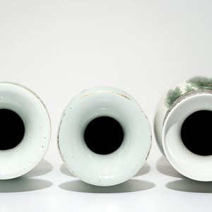 Vijf diverse Chinese famille rose vazen, 19/20e eeuw — foto 2
