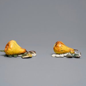 Vijf polychrome Delftse modellen van appels en peren, 18e eeuw — foto 13