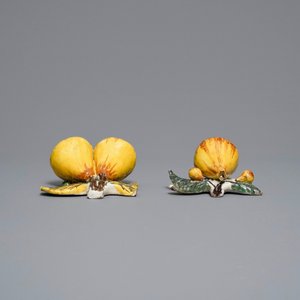 Vijf polychrome Delftse modellen van appels en peren, 18e eeuw — foto 10