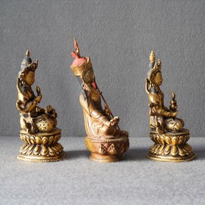 Vijf Sino-Tibetaanse verguld bronzen Boeddha’s, 19/20e eeuw — foto 33