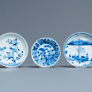 Vijftien Chinese blauw-witte koppen en achttien schotels, Kangxi — foto 2