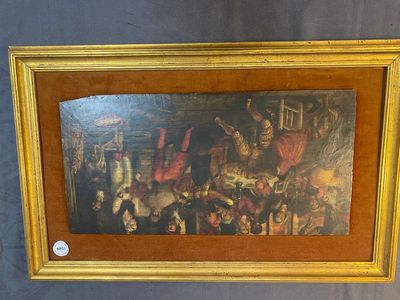 Vlaamse school: 'Feest vieren in een herberg', olieverf op paneel, 17e eeuw — foto 5