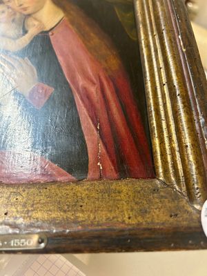 Vlaamse school: Madonna met Kind, olie op paneel, 16/17e eeuw — foto 1
