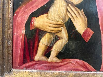 Vlaamse school: Madonna met Kind, olie op paneel, 16/17e eeuw — foto 8