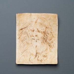 Vlaamse school, pen en inkt op papier, 17e eeuw: Portret van een bebaarde ouderling — foto 2
