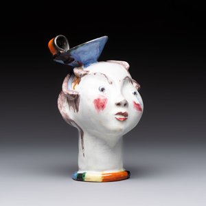 Walter Bosse (Vienna, 1904-1979): 'Female Bust', polychrome ceramic, 20th C. — photo 1