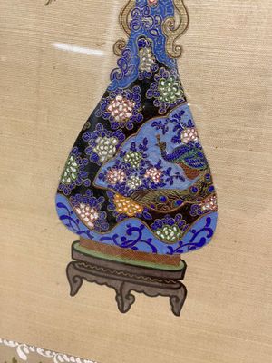 Wang Chengxun 王承勳 (19/20e eeuw): 'Bloemenvazen en vogels', inkt en kleur op zijde, Republiek — foto 9