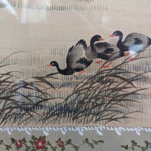 Wang Chengxun 王承勳 (19/20ème): 'Oiseaux et vases fleuris', encre et couleurs sur soie, République — photo 11