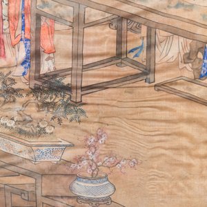 Wang Chengxun 王承勳 (19/20ème): 'Six oeuvres romantiques sur la vie dans la Chine ancienne', encre et couleurs sur soie — photo 11