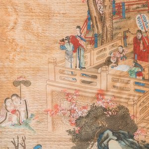 Wang Chengxun 王承勳 (19/20ème): 'Six oeuvres romantiques sur la vie dans la Chine ancienne', encre et couleurs sur soie — photo 27
