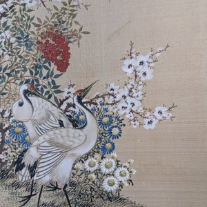 Wang Chengxun 王承勳 (19/20th C.): 'Birds and flower vases', ink and colour on silk, Republic — 照片 15