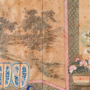 Wang Chengxun 王承勳 (19/20th C.): 'Six romantic view of life in ancient China', ink and colours on silk — 照片 22
