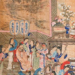 Wang Chengxun 王承勳 (19/20th C.): 'Six romantic view of life in ancient China', ink and colours on silk — 照片 26