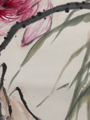 Wang Xuetao 王雪濤 (1903-1982): 'Goldfish and lotus', ink and colour on paper — photo 8