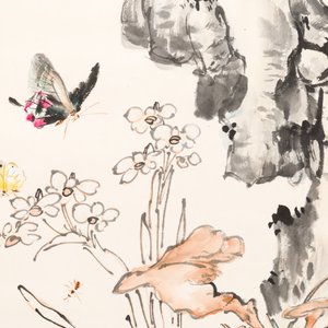 Wang Xuetao 王雪濤 (1903-1982): 'Oiseau et insectes', encre et couleur sur papier — photo 5