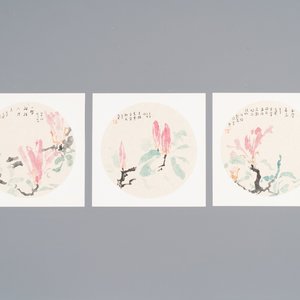 Wang Yi 王翼 (1975): 'Magnolia', inkt en kleur op rijstpapier — foto 1