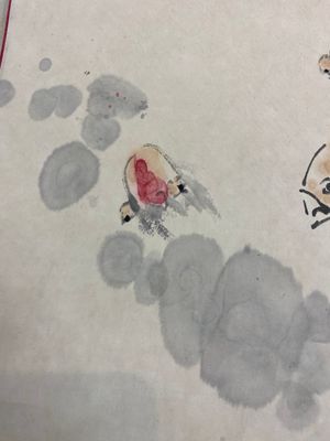 Wang Ziwu 王子武 (1936-2021): 'Goudvissen', inkt en kleur op papier — foto 5