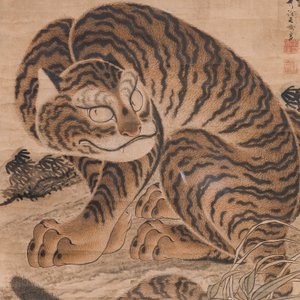 Watanabe Shusen (1736-1824): 'Tigre', encre et couleur sur papier — photo 4