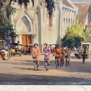 Willem Jan Pieter van der Does (1889-1966), oil on canvas: 'A streetview in Bali' — 照片 12