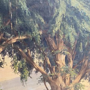 Willem Jan Pieter van der Does (1889-1966), oil on canvas: 'A streetview in Bali' — 照片 18