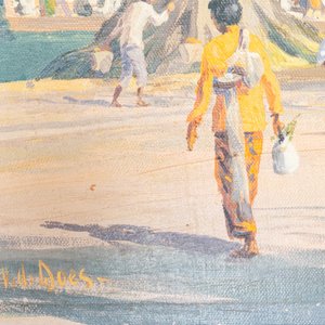 Willem Jan Pieter van der Does (1889-1966), oil on canvas: 'A streetview in Bali' — 照片 7