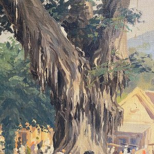 Willem Jan Pieter van der Does (1889-1966), olie op doek: 'Straatzicht in Bali' — foto 24