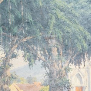 Willem Jan Pieter van der Does (1889-1966), olie op doek: 'Straatzicht in Bali' — foto 3