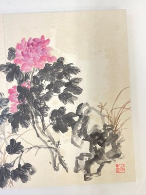 Wu Changshuo 吴昌硕 (1844-1927): Album contenant 10 sujets floraux accompagnés de calligraphie, encre et couleur sur papier — photo 17