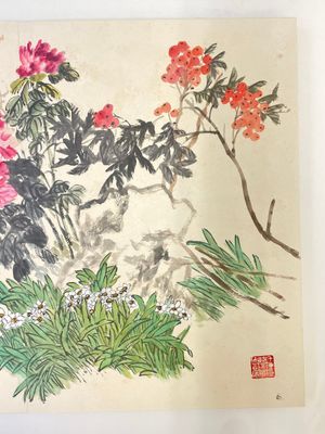 Wu Changshuo 吴昌硕 (1844-1927): Album met 10 florale werken met kalligrafie, inkt en kleur op papier — foto 15