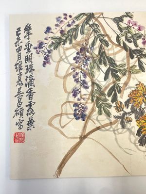 Wu Changshuo 吴昌硕 (1844-1927): Album with 10 floral works accompanied by calligraphy, ink and colour on paper — photo 22