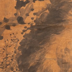Wu Changshuo 吴昌硕 (1844-1927): 'Calligraphie' et une peinture anonyme, encre sur papier — photo 2