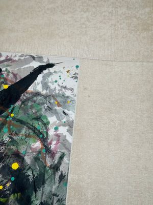 Wu Guanzhong 吴冠中 (1919-2010): 'A corner of the courtyard', ink and colour on paper, dated 1991 — photo 16