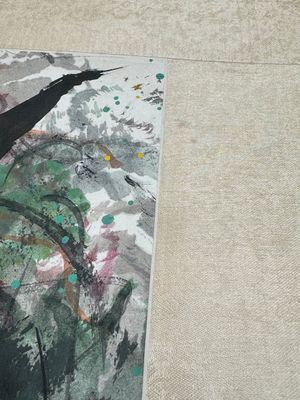 Wu Guanzhong 吴冠中 (1919-2010): 'A corner of the courtyard', ink and colour on paper, dated 1991 — photo 17