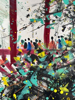 Wu Guanzhong 吴冠中 (1919-2010): 'A corner of the courtyard', ink and colour on paper, dated 1991 — photo 19