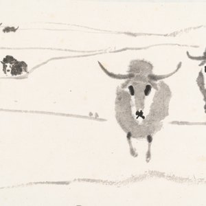 Wu Zuoren 吳作人 (1908-1997): 'Buffalo', ink on paper — photo 5