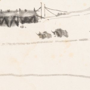 Wu Zuoren 吳作人 (1908-1997): 'Buffalo', ink on paper — photo 6