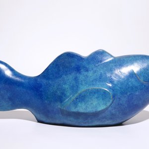 Xavier Alvarez (France, 1949), “Le Blue Lagoon”, un bronze à patine bleue — photo 3