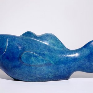 Xavier Alvarez (Frankrijk, 1949), “Le Blue Lagoon”, een bronzen sculptuur met blauwe patine — foto 1