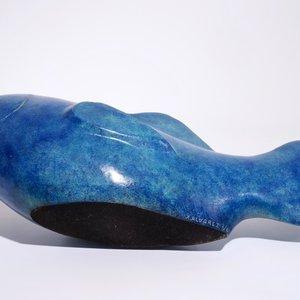 Xavier Alvarez (Frankrijk, 1949), “Le Blue Lagoon”, een bronzen sculptuur met blauwe patine — foto 5