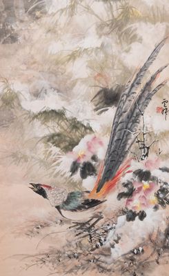 Xu Yunshu 徐雲叔 (1947- ): 'Faisan', encre et couleurs sur papier