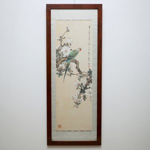 Yan Bolong (1898 -1954), A parrot on a flowery branch, watercolour on paper — photo 5