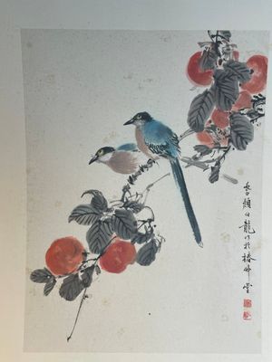 Yan Bolong 顏伯龍 (1898-1955): 'Birds and flowers', ink and colour on paper, dated 1937 — foto 9