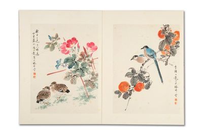 Yan Bolong 顏伯龍 (1898-1955): 'Birds and flowers', ink and colour on paper, dated 1937