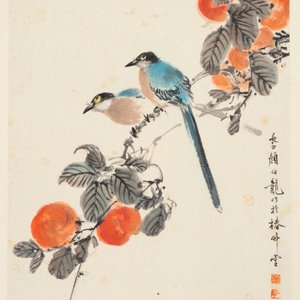 Yan Bolong 顏伯龍 (1898-1955): 'Birds and flowers', ink and colour on paper, dated 1937 — foto 3