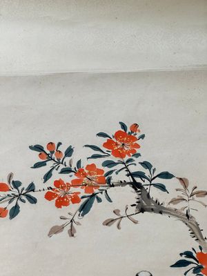 Yan Bolong 顏伯龍 (1898-1955): 'Eksters en granaatappels', inkt en kleur op papier, gedateerd 1943 — foto 5