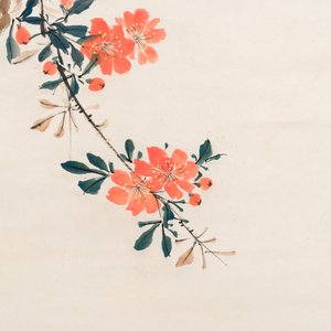 Yan Bolong 顏伯龍 (1898-1955): 'Magpies and pomegranates', ink and colour on paper, dated 1943 — 照片 5